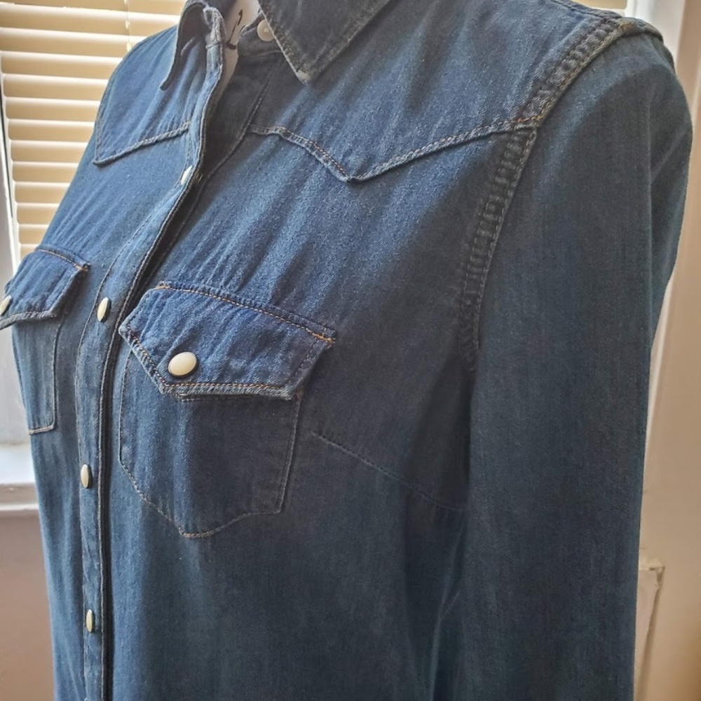 NWOT Gap Vintage Denim Western Shirtdress